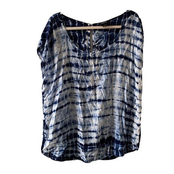 torrid Tops - Torrid Womens Plus Size 1X Multicolor Tie Dye Button Back Blouse Top